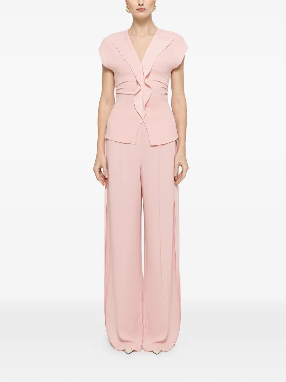  Nissa Ruffled Crepe Top - Pink 