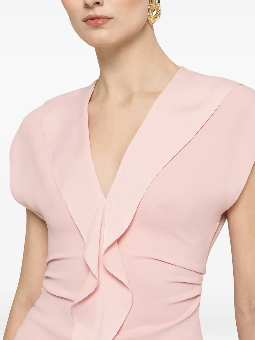 NISSA Crêpe top met ruches Roze
