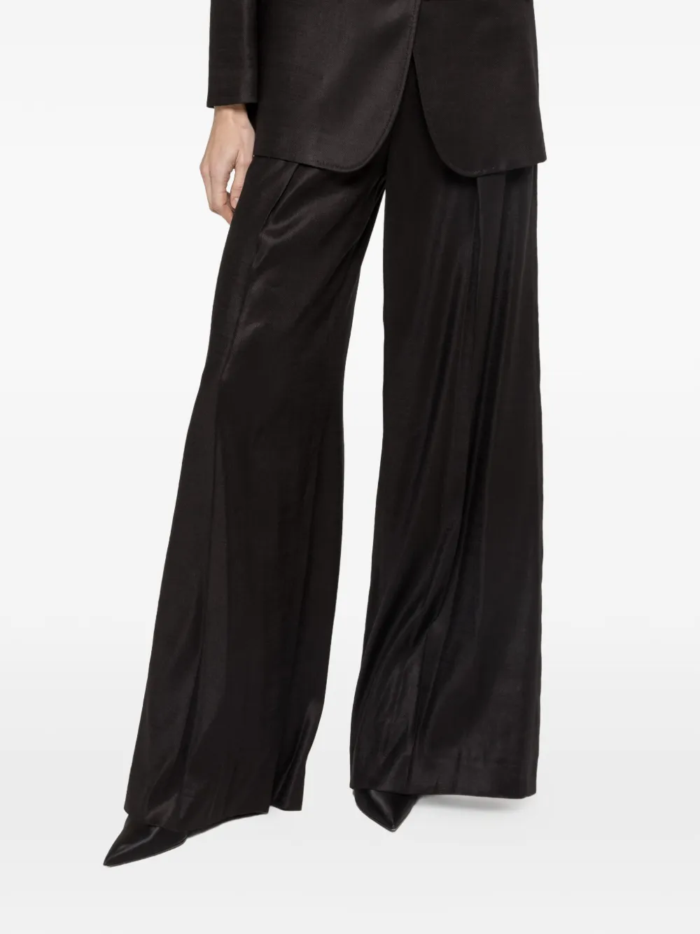 NISSA High waist palazzo broek Zwart