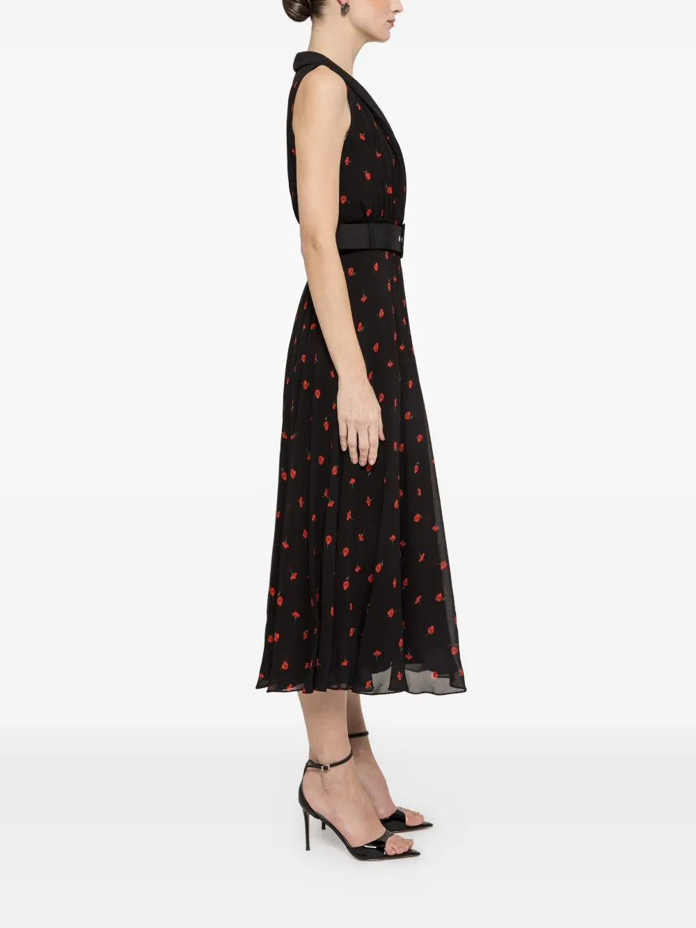 NISSA Midi-jurk met ceintuur Zwart
