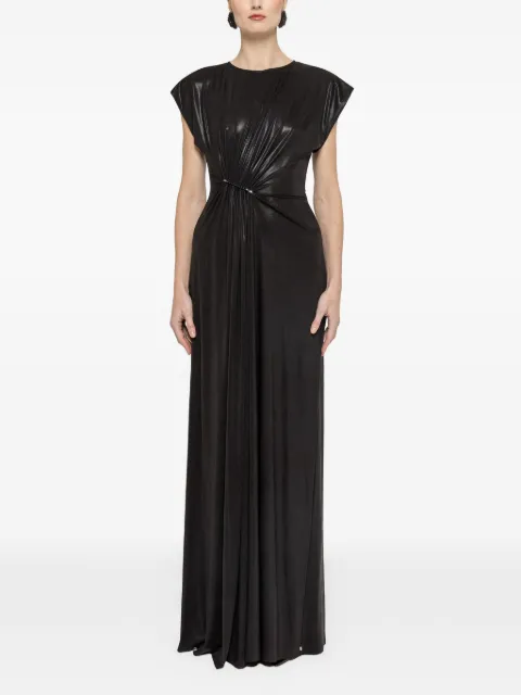 NISSA metallic ruched maxi dress