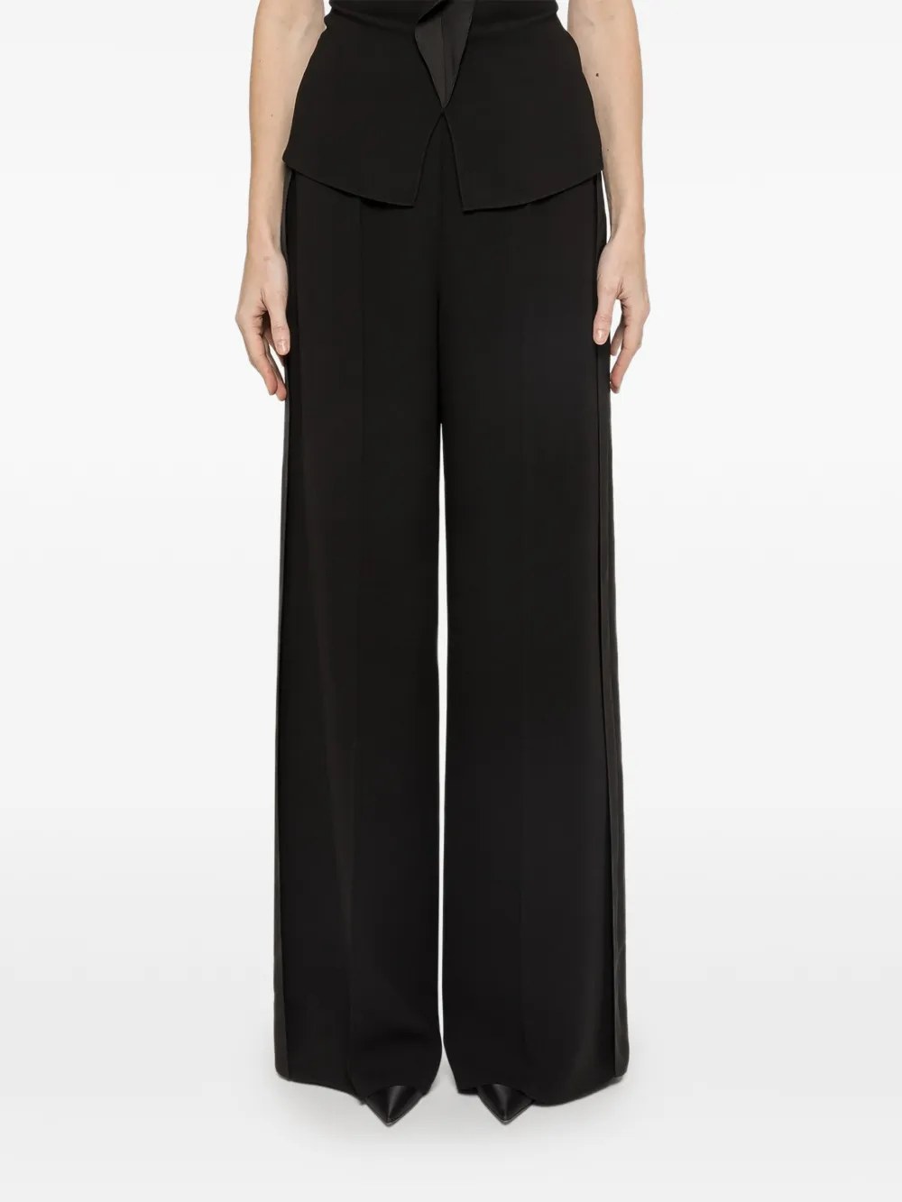 NISSA high-rise wide-leg trousers - Nero