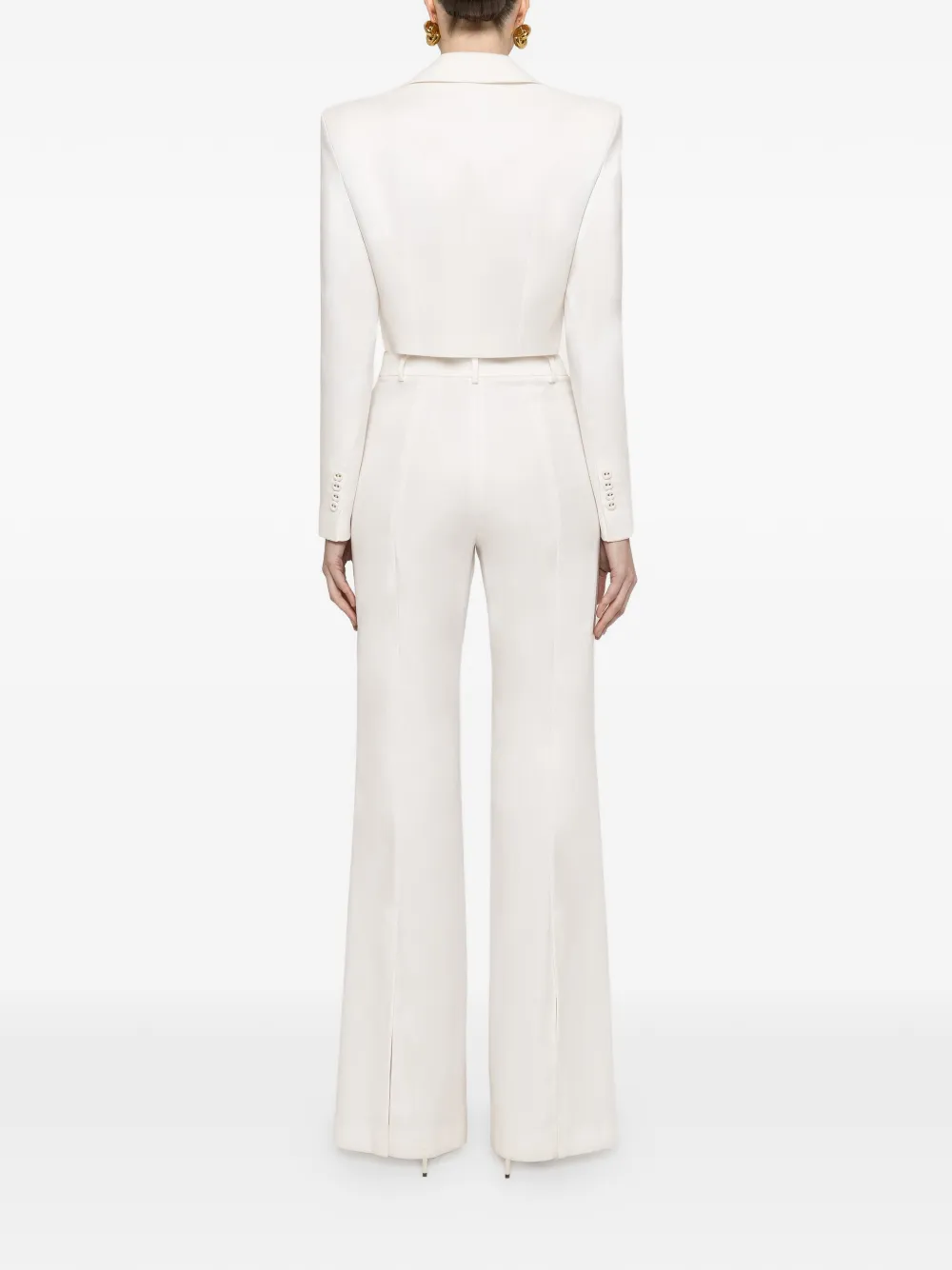 NISSA Cropped blazer met knoop Wit