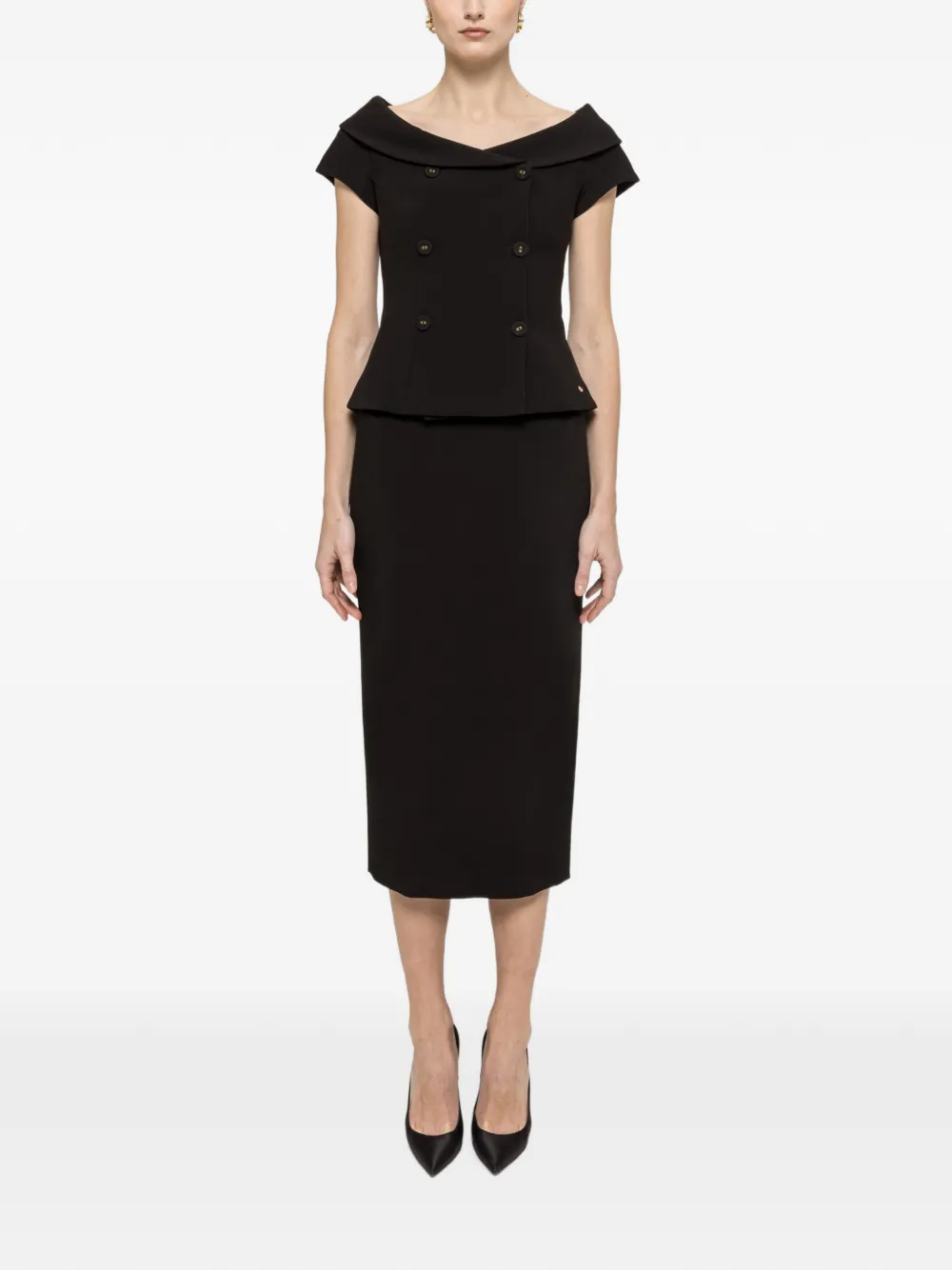 NISSA high-waisted pencil skirt - Nero