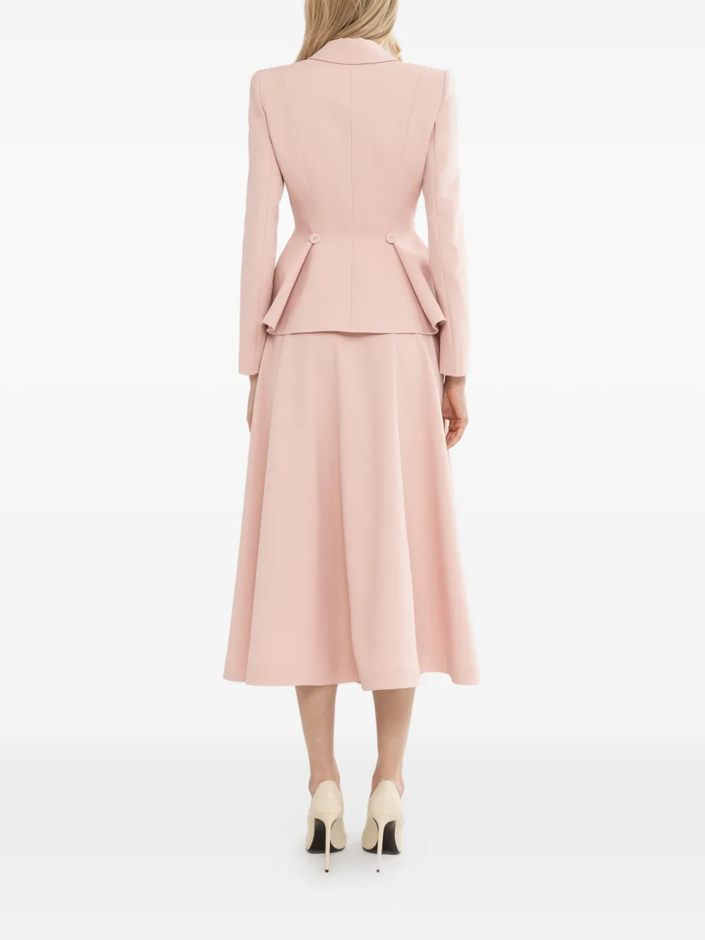NISSA Blazer met enkele rij knopen Roze