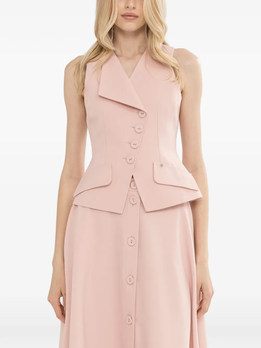 NISSA button tailored vest - Rosa