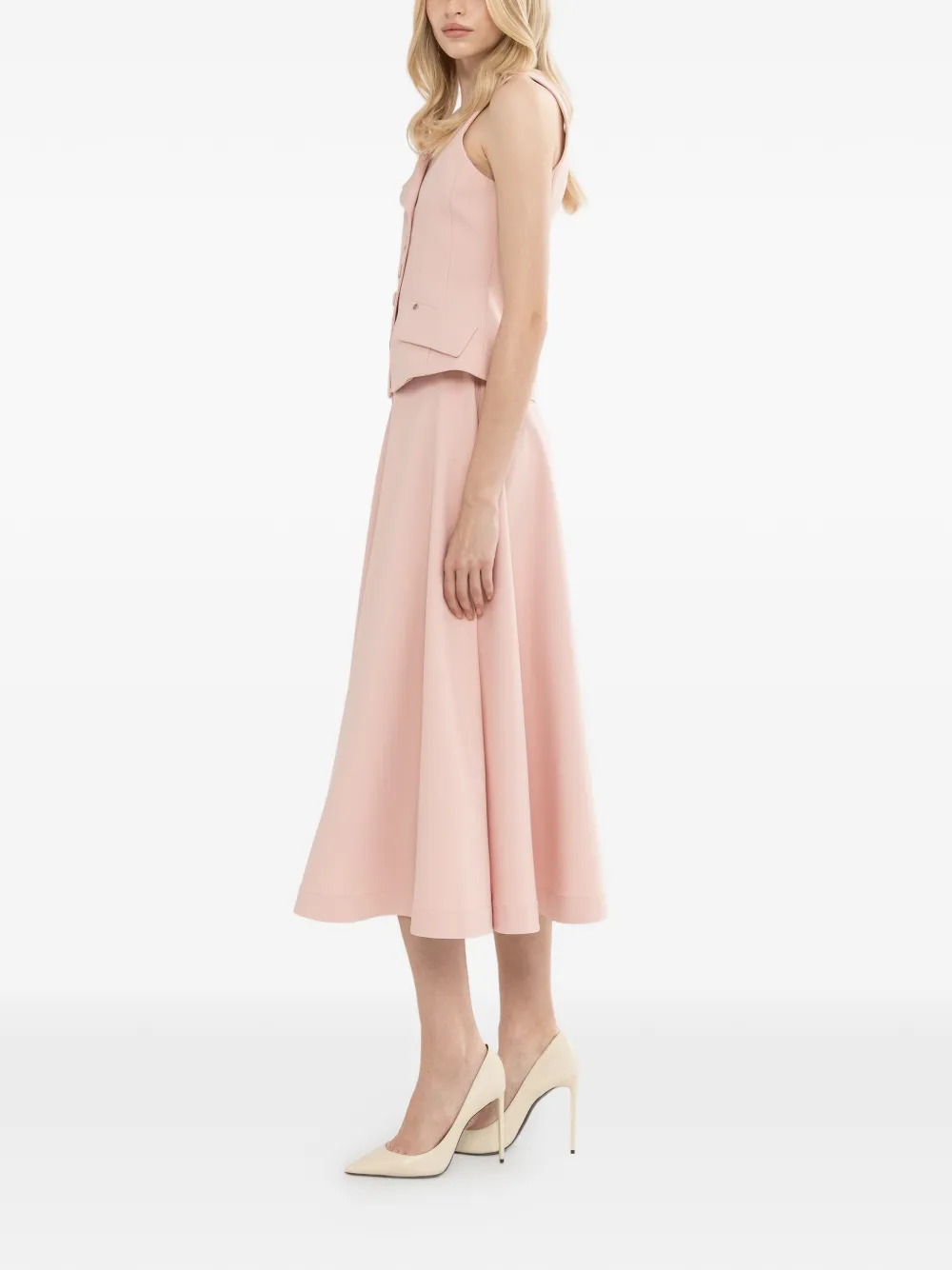  Nissa Button Tailored Vest - Pink 