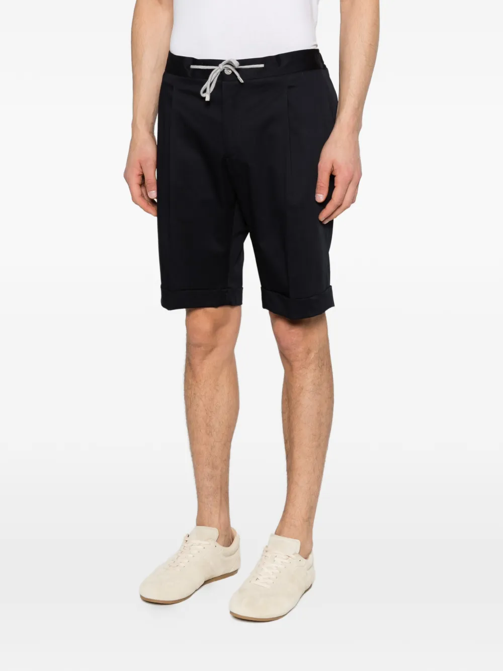  Barba Drawstring Cuffed Shorts - Blue 