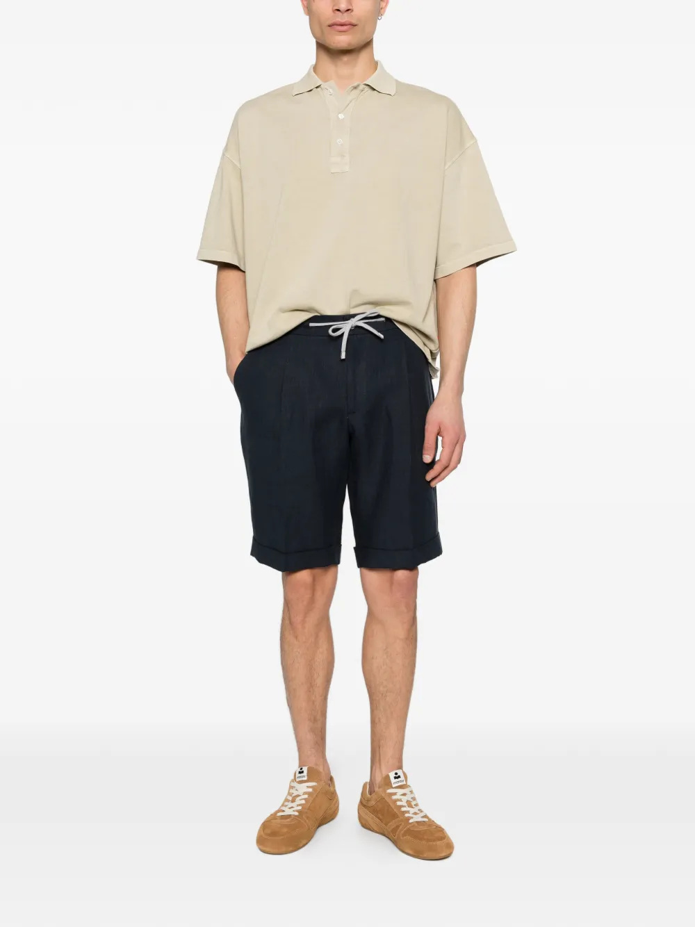  Arte Antwerp Drawstring Pleated Shorts - Blue 