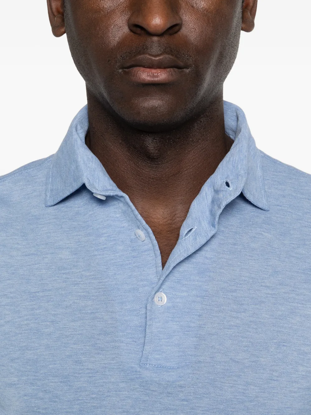 Barba Poloshirt met knopen Blauw