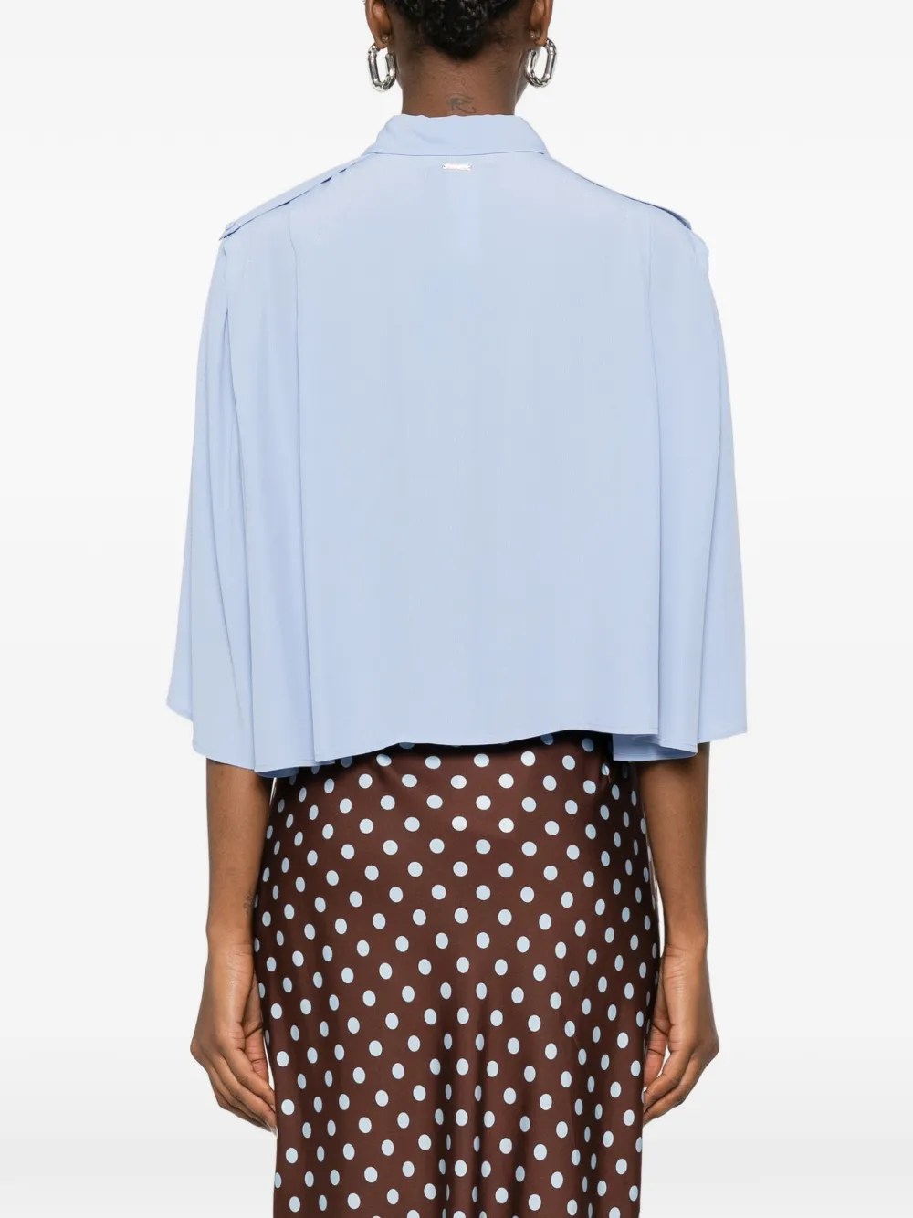 Twinset Button Shoulder Blouse In Blue