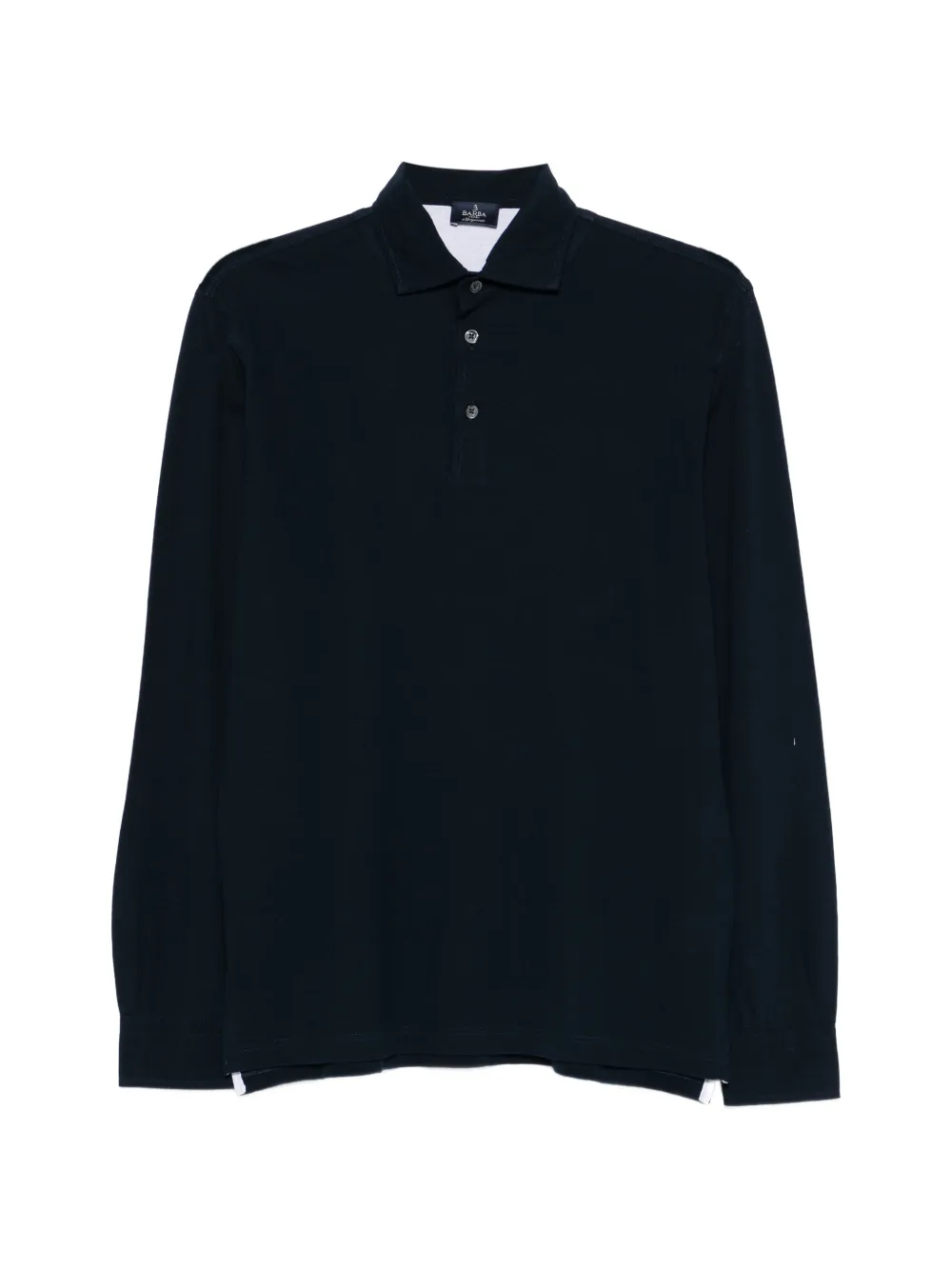 Barba buttoned long-sleeve polo shirt - Blu