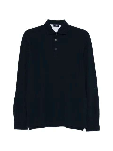 Barba buttoned long-sleeve polo shirt