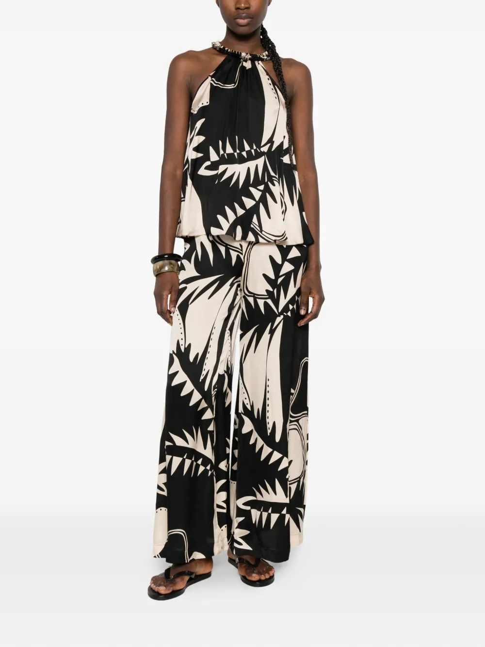 Flora-Print Halterneck Top