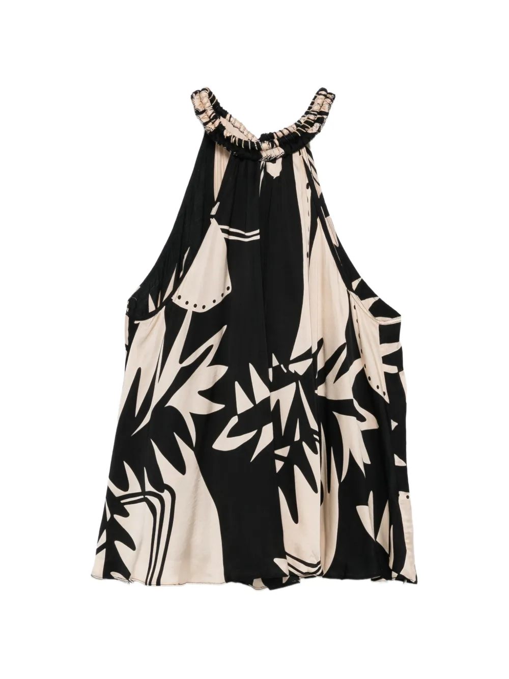 Poupette St Barth flora-print halterneck top - Nero