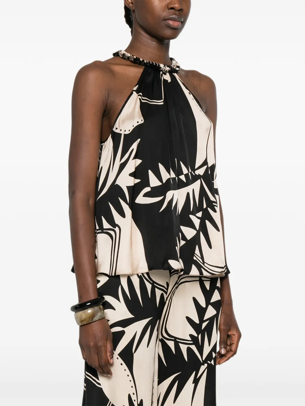 Flora-Print Halterneck Top