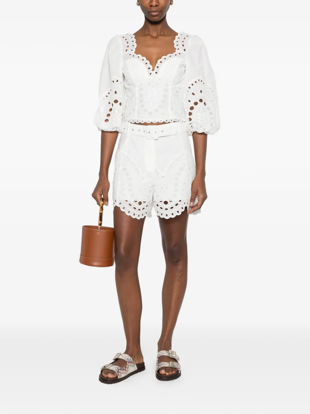  Charo Ruiz Ibiza Dune Belted Shorts - White 