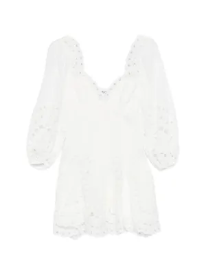 Zimmermann Tie-waist Mini Dress - White Zimmermann Tie-waist Mini Dress - White