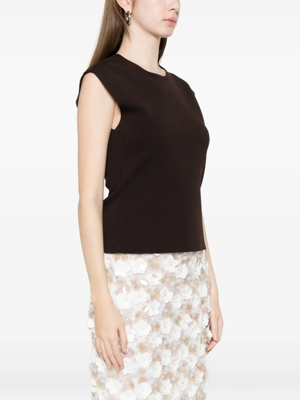  P.a.r.o.s.h. Round-neck Vest - Brown 