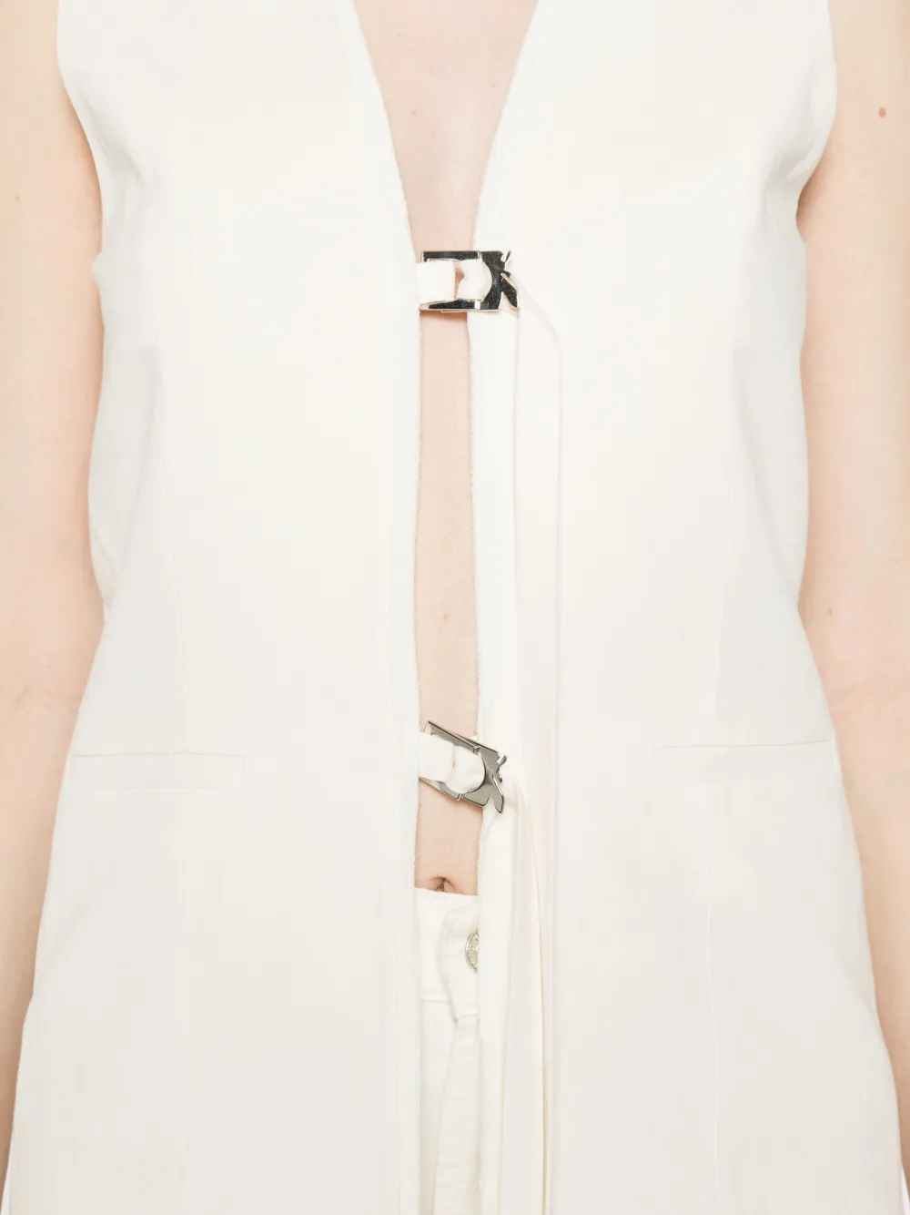 Patrizia Pepe Gilet met gestrikt detail Beige