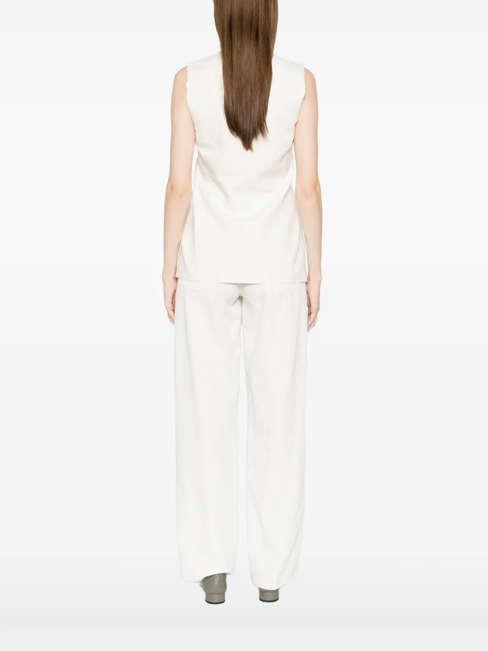 Patrizia Pepe Gilet met gestrikt detail Beige