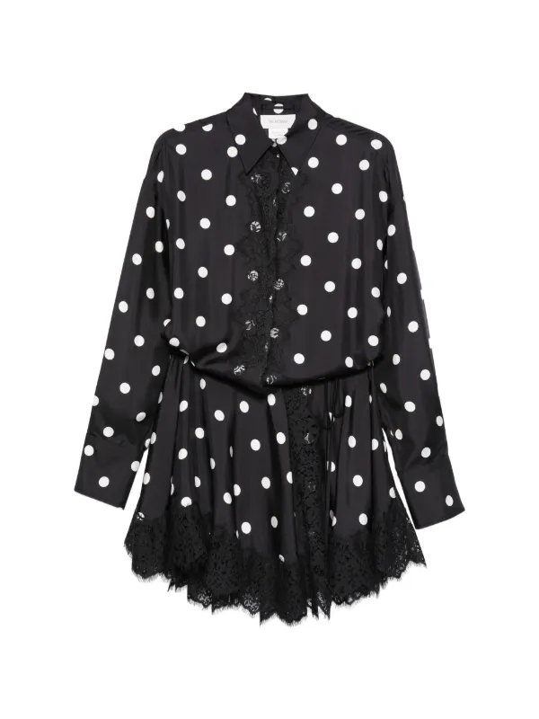 Sportmax Polka Dot Lace Dress - Black