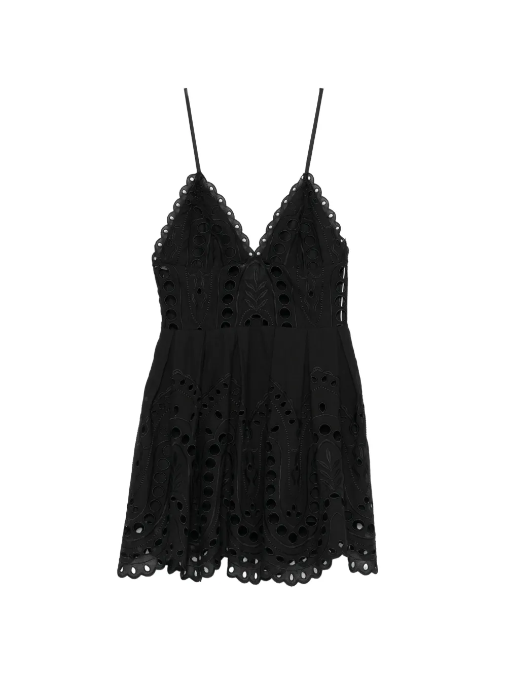 Charo Ruiz Ibiza Nix scalloped eyelet mini dress - Nero