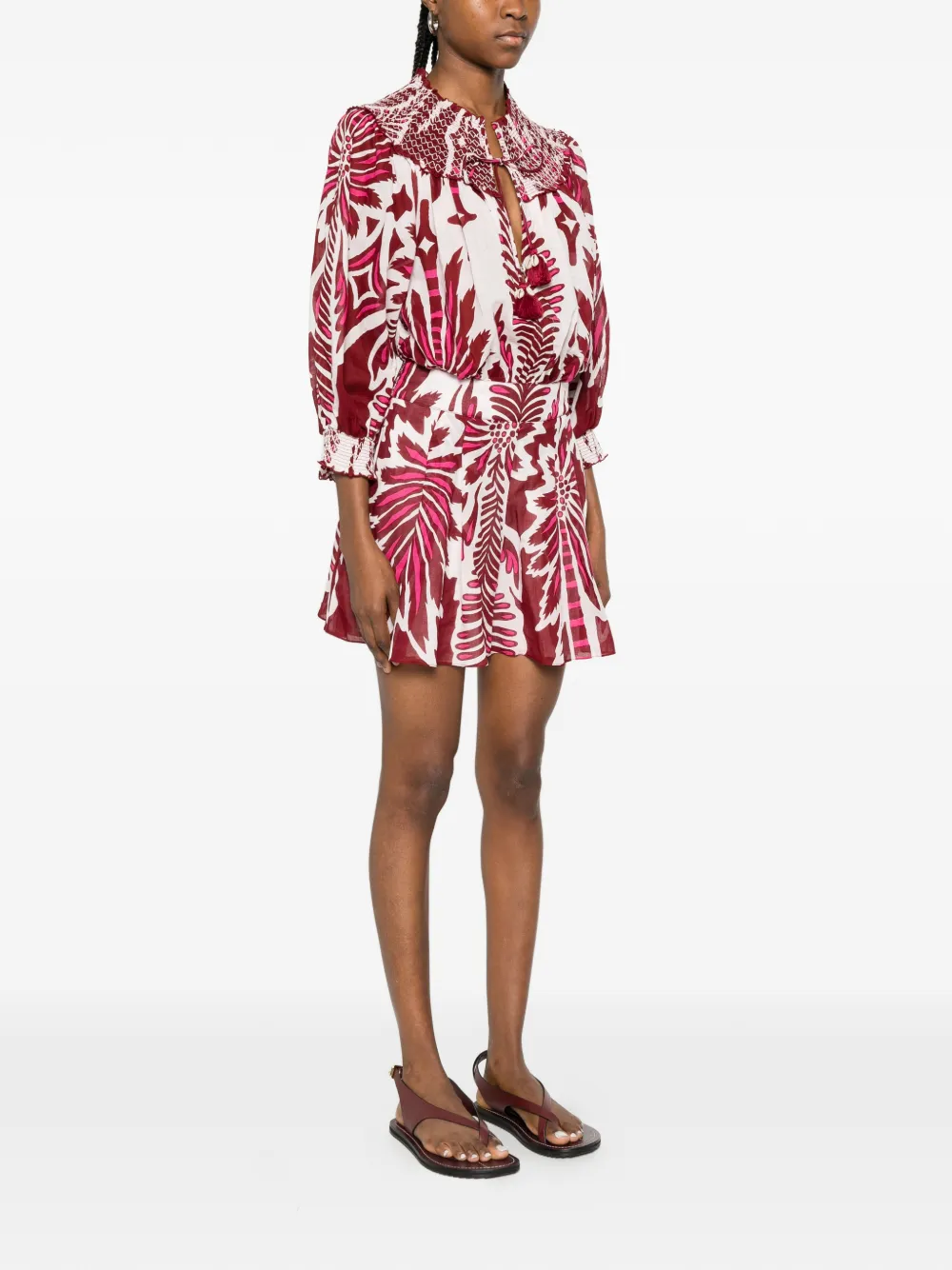  Poupette St Barth Janna Floral Tassel Jumpsuit - Red 