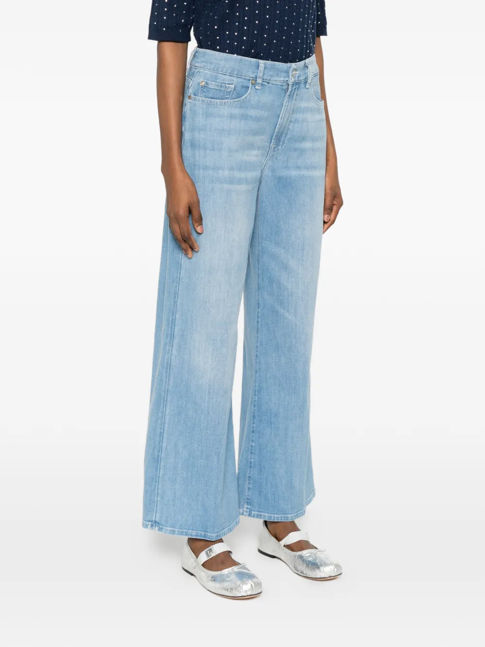  7 For All Mankind Wide-leg Denim Jeans - Blue 