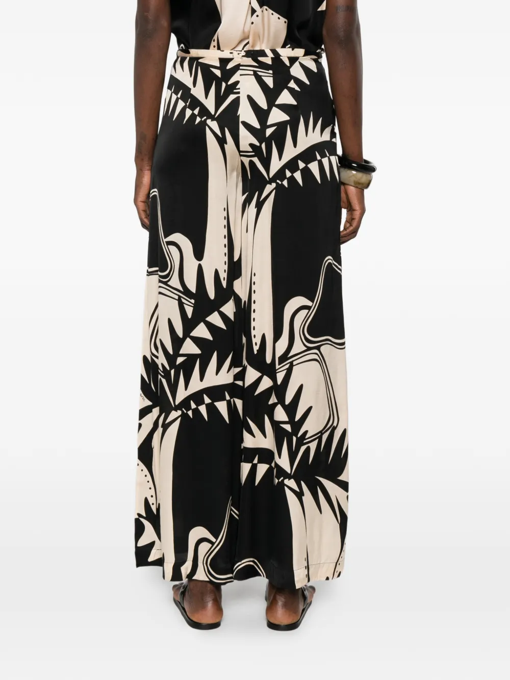 Poupette St Barth Clea palazzo broek met print Beige