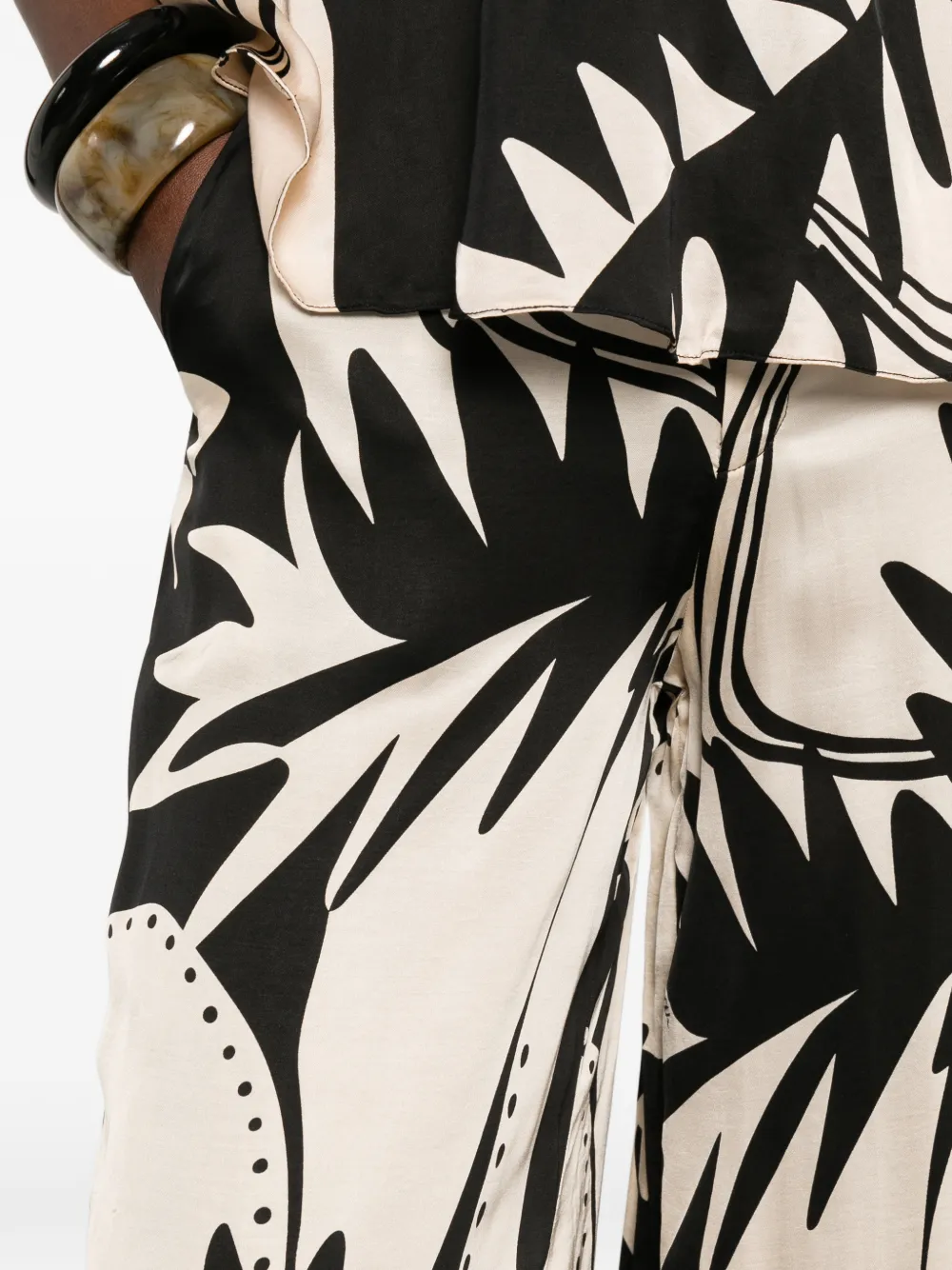 Poupette St Barth Clea palazzo broek met print Beige