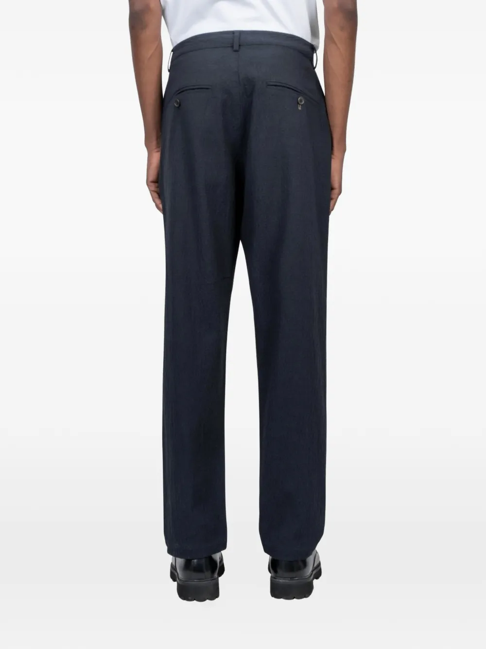 Universal Works Buttoned Chino Trousers - Blue 