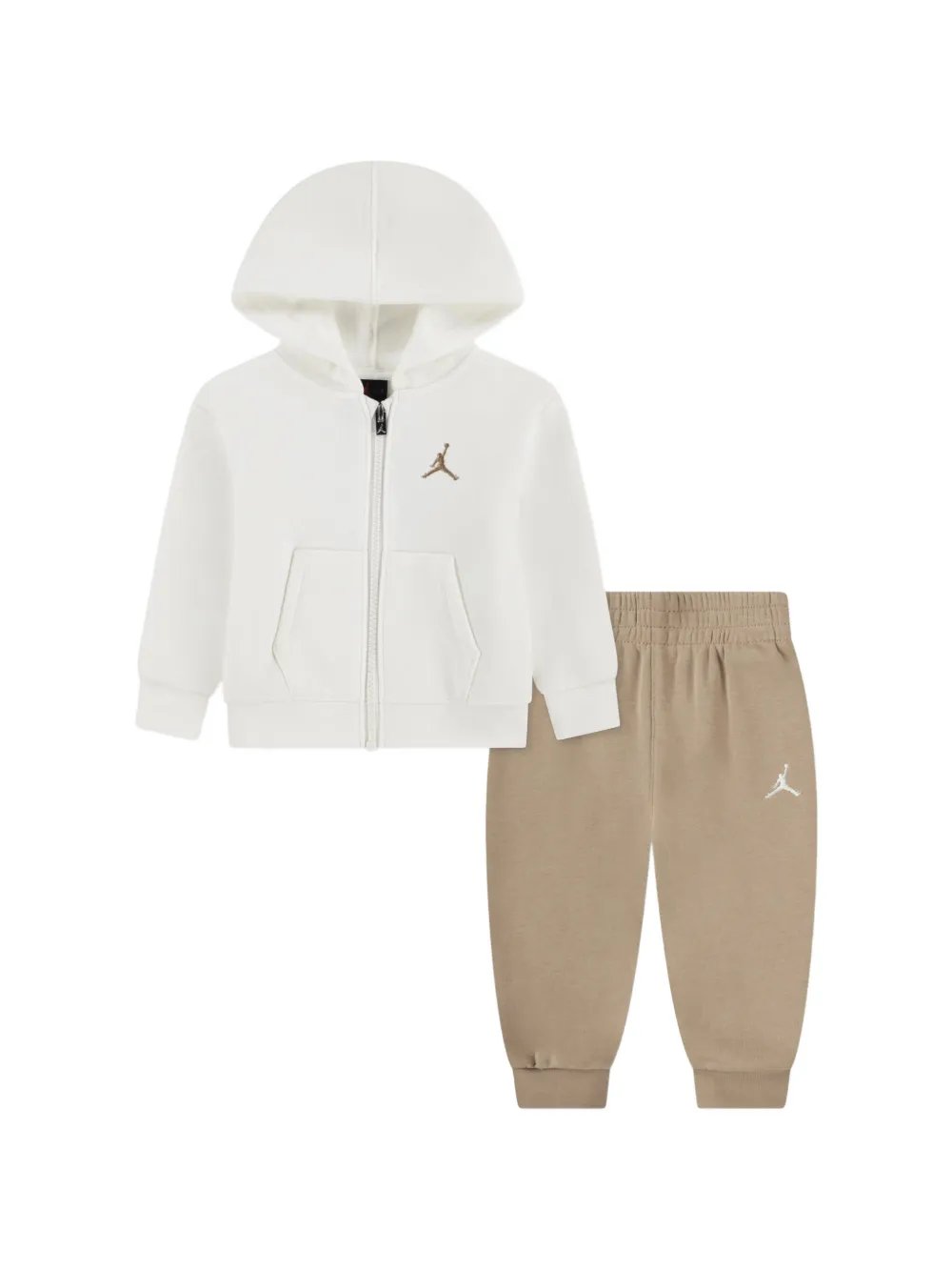 Jordan Kids Jordan Brooklyn Fleece embroidered-logo hooded tracksuit - Bianco