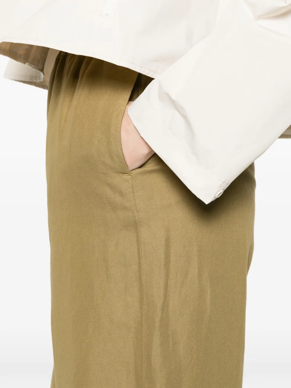 ASPESI Broek met elastische taille Groen