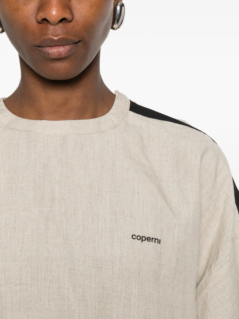 Coperni Zero Waste gestreept T-shirt Beige