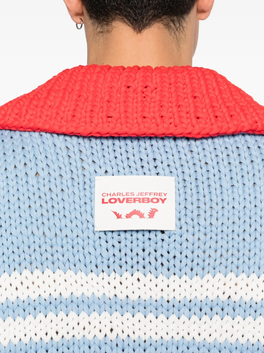 Charles Jeffrey Loverboy Vest met gestreept detail Blauw