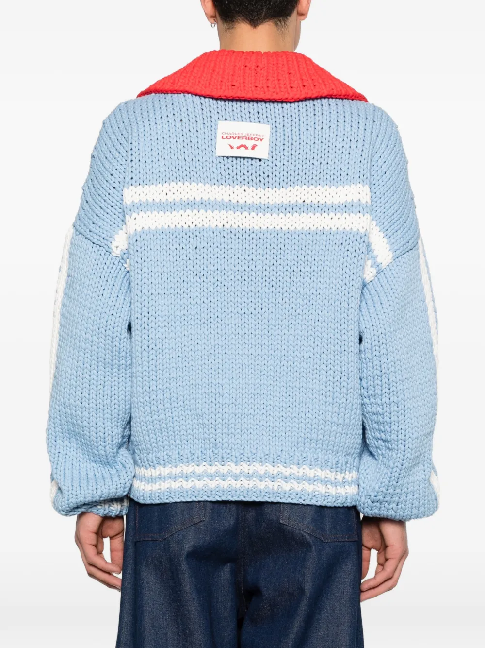 Charles Jeffrey Loverboy Vest met gestreept detail Blauw