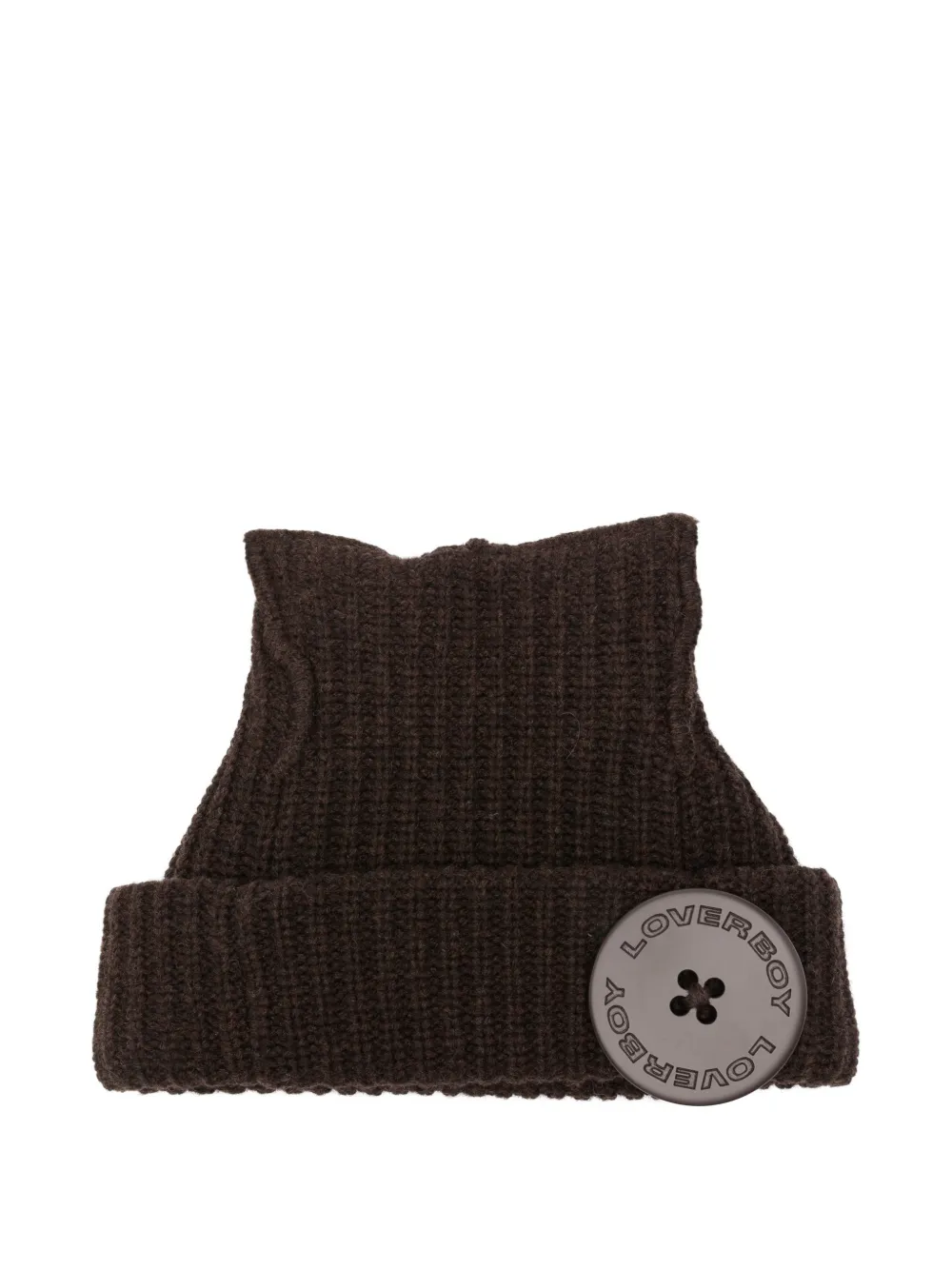 Charles Jeffrey Loverboy button-detail beanie - Marrone