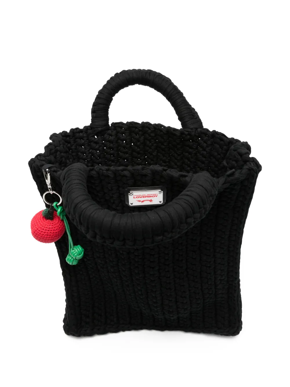 Charles Jeffrey Loverboy Grote shopper met appel bedel Zwart