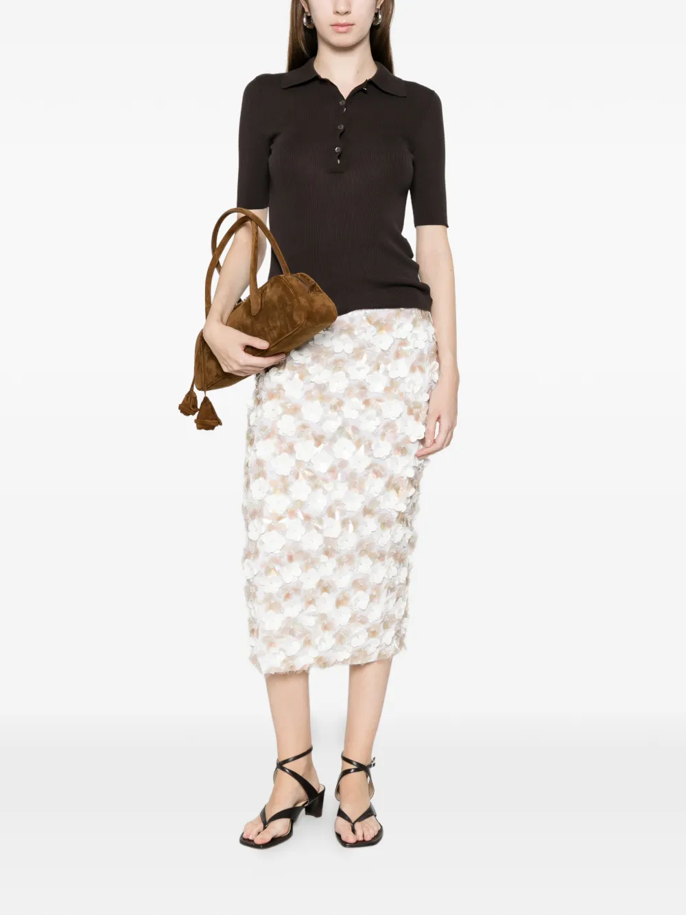  P.a.r.o.s.h. Buttoned Knitted Polo Shirt - Brown 