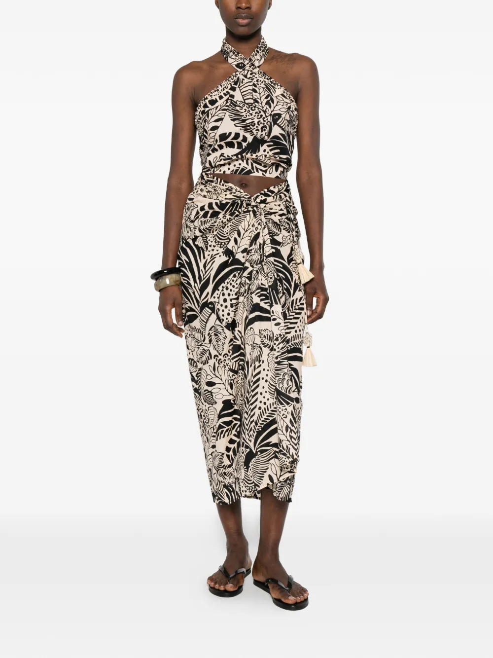  Poupette St Barth Uma Animal-print Midi Skirt - Neutrals 