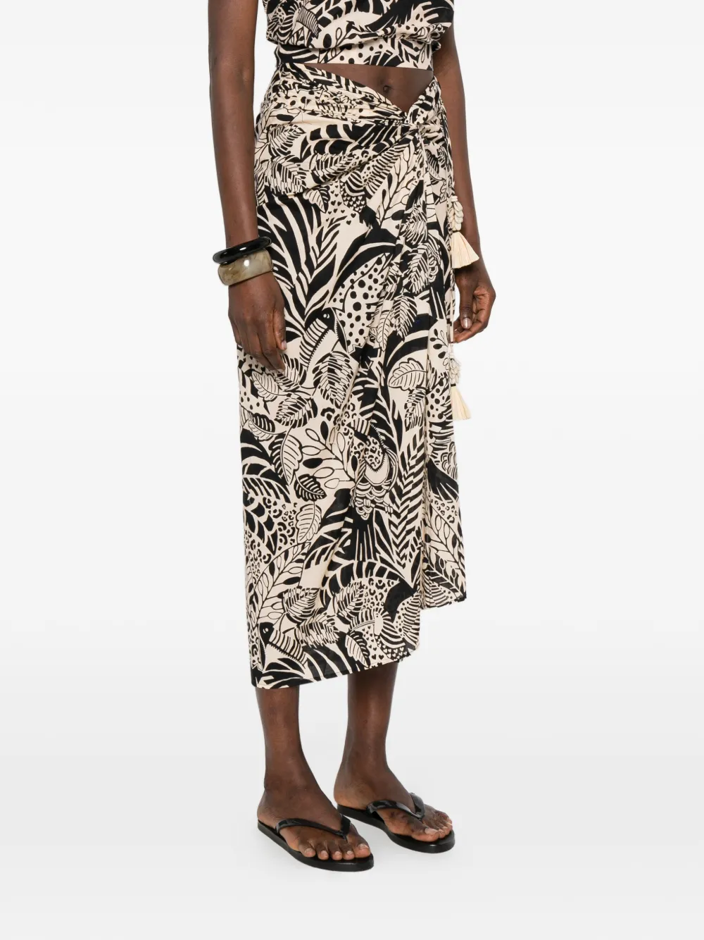  Poupette St Barth Uma Animal-print Midi Skirt - Neutrals 