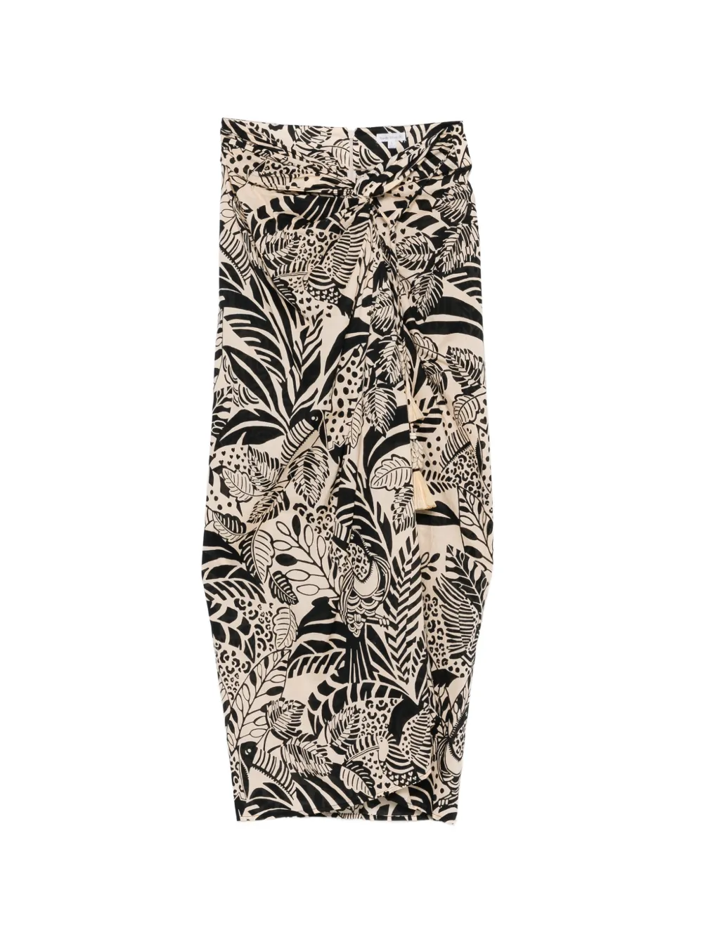 Poupette St Barth Uma animal-print midi skirt - Toni neutri