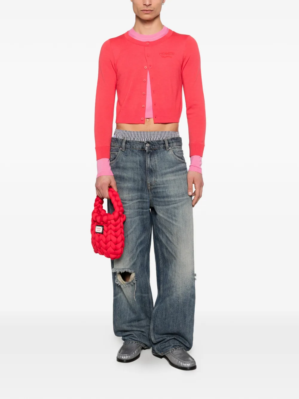  Charles Jeffrey Loverboy Double-layer Cardigan - Red 
