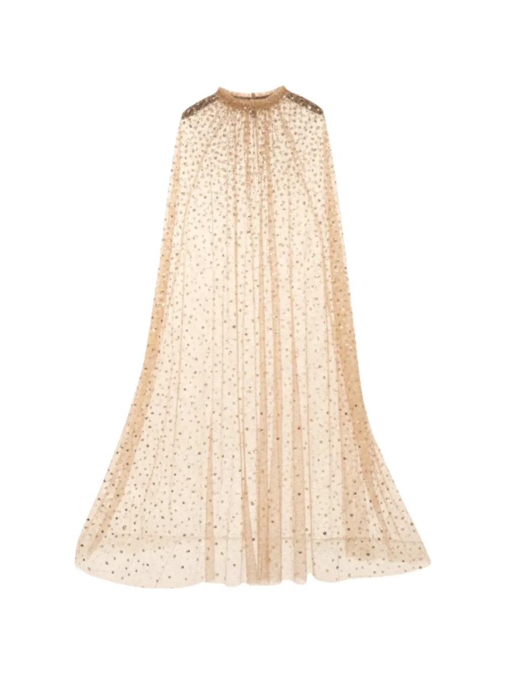 Needle & Thread cascade sequin-embellishment open-front cape - Nude