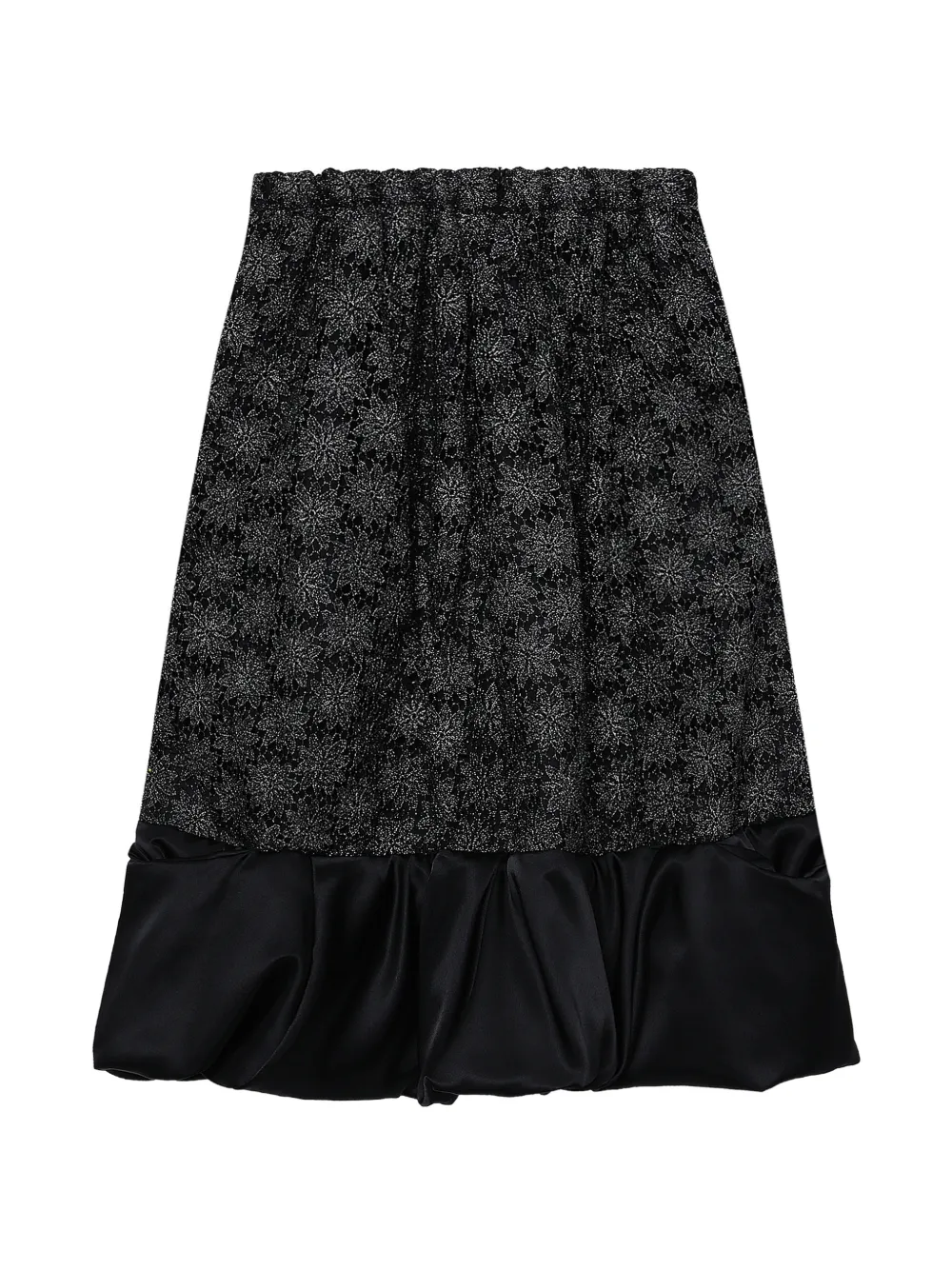 Comme Des Garçons Comme Des Garçons Gonna midi a fiori - Nero