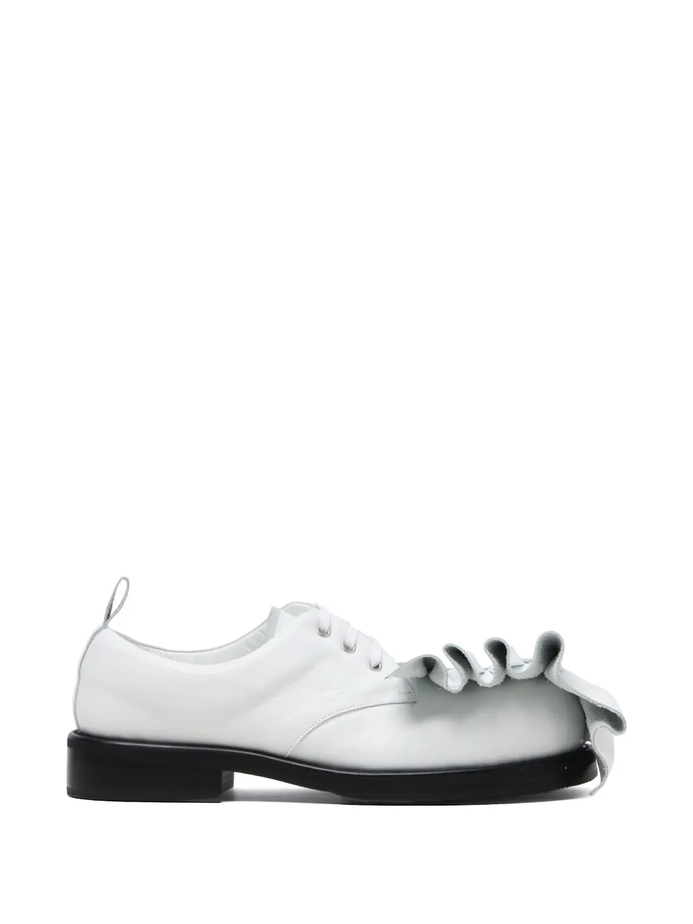 Comme des Garçons Homme Plus Leren Oxford schoenen met ruches Wit