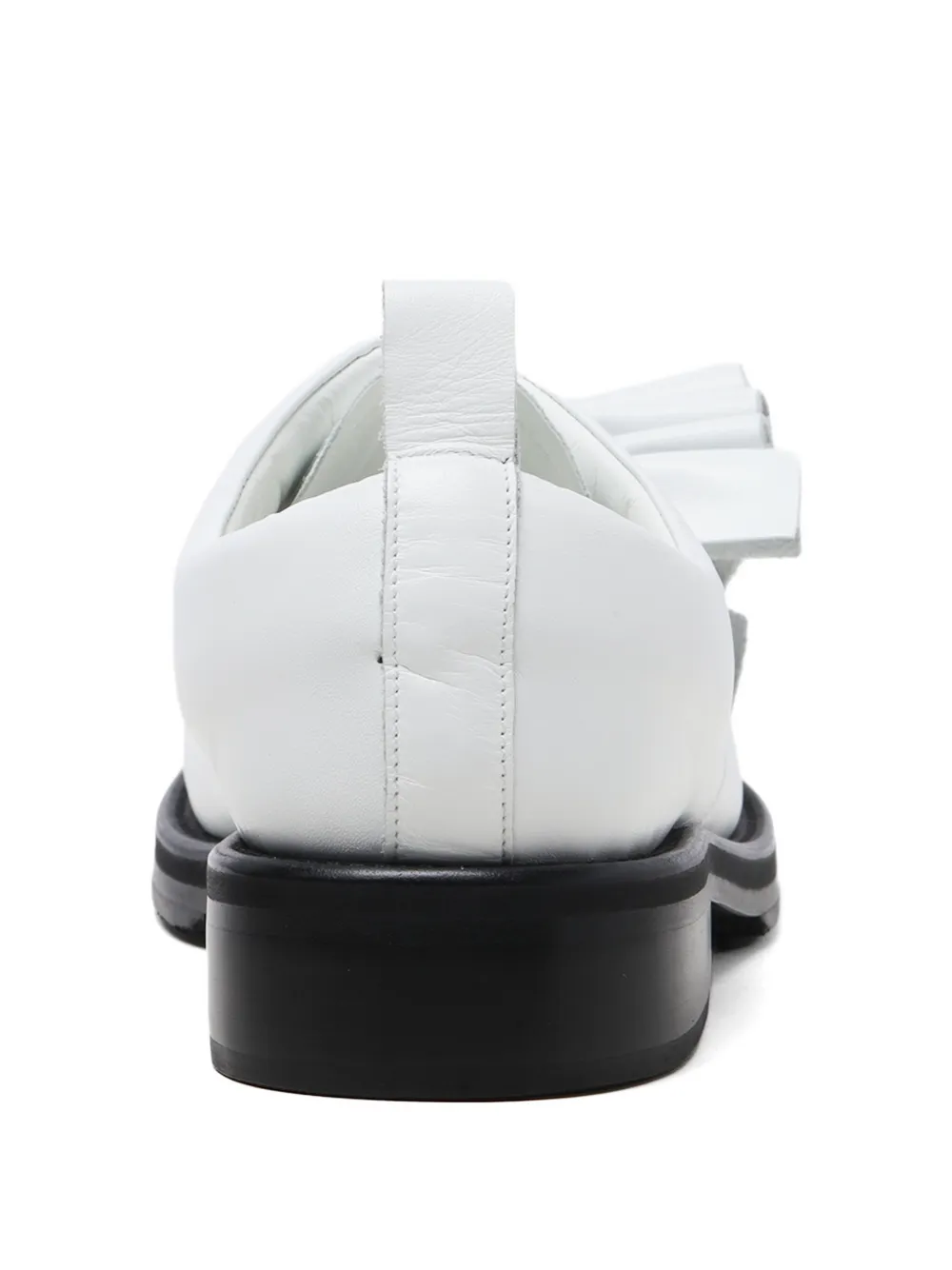 Comme des Garçons Homme Plus Leren Oxford schoenen met ruches Wit