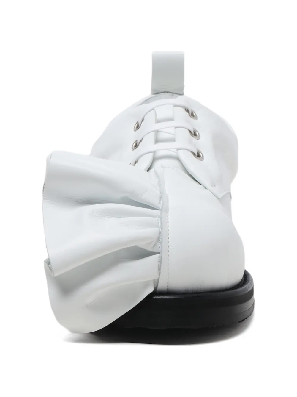 Comme des Garçons Homme Plus Leren Oxford schoenen met ruches Wit