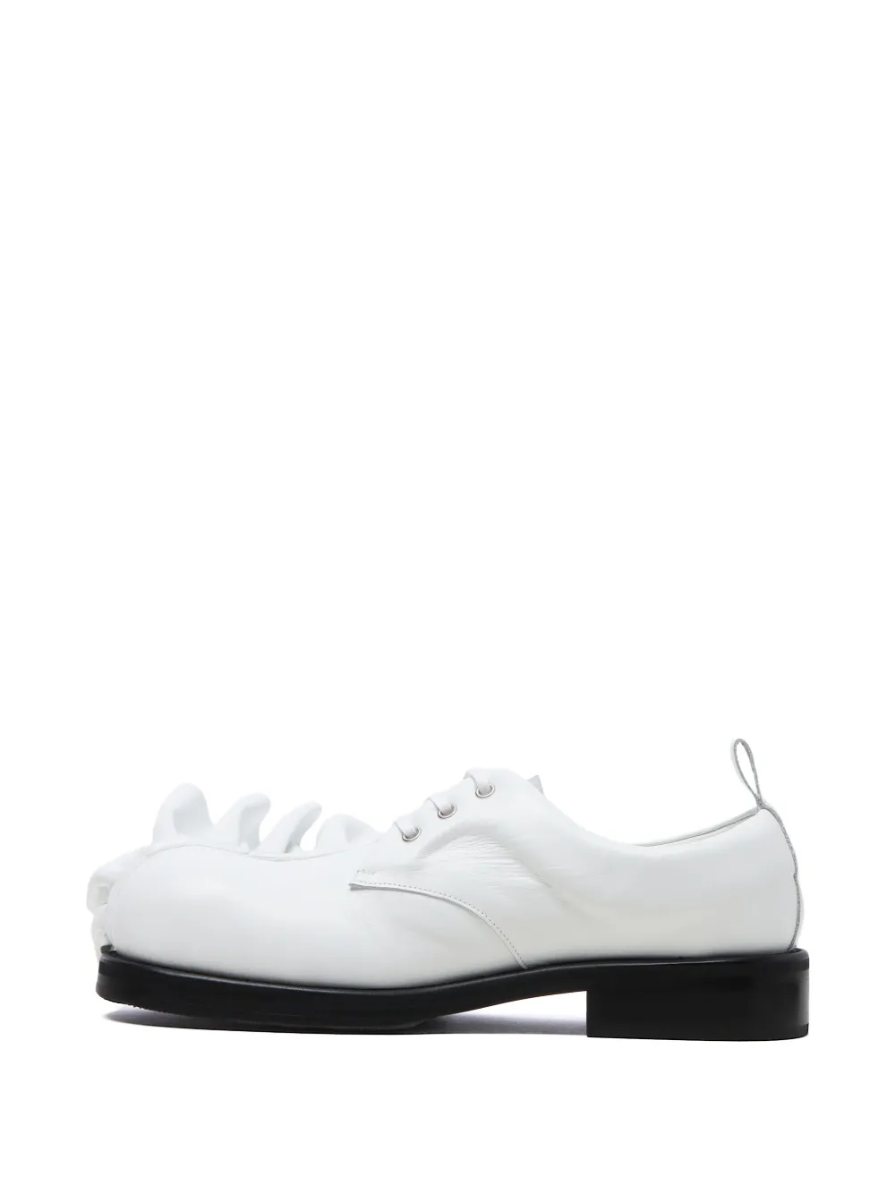 Comme des Garçons Homme Plus Leren Oxford schoenen met ruches Wit